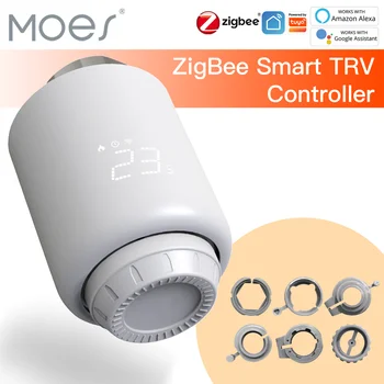 Mes TRV ZigBee 3.0 Tuya Radiador Novo Atuador de Válvula Inteligente Programável de Temperatura do Termostato do Aquecedor Alexa Controle de Voz