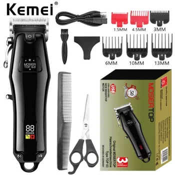 kemei TOP63 barbeiro profissional sem fio da tosquiadeira de cabelo para homens elétrica ajustável cabelo aparador recarregável de cabelo, máquina de corte