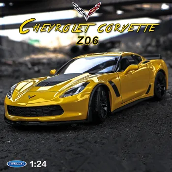 welly 1:24 Chevrolet Corvette Z06 carro, liga o carro modelo de simulação a decoração do carro coleção brinquedo de presente de fundição modelo de brinquedo de menino