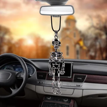 Carro Pingente de Esqueleto homem Automóveis Interior Ornamentos Espelho Retrovisor Decoração Pingente Interior Carros Acessórios presentes