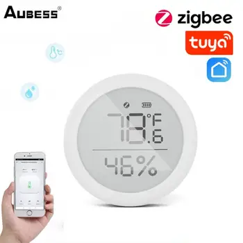 Smart Sensor de Temperatura E Umidade Interior Higrômetro Com LCD Controle Remoto ZigBee Concentrador Gateway de Tuya ZigBee Smart