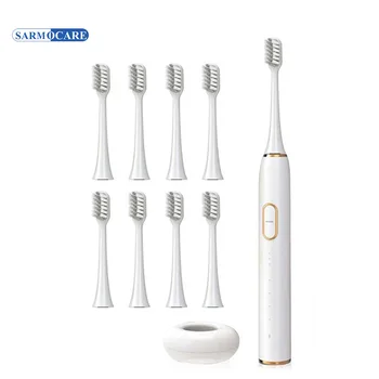 Sonic Escova de dentes Elétrica sem Fio do USB de Carga da Base de dados de Clareamento dos Dentes Vibração ultra-Sônica Oral Limpador de Pincel Cabeças de Substituição do Conjunto de