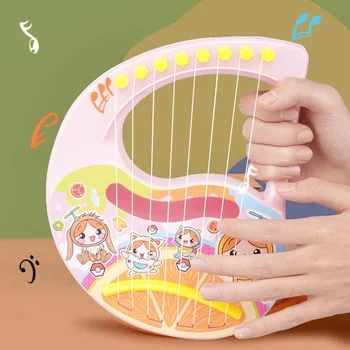 Crianças Lira Harpa Brinquedos para Iniciantes Mini Portátil de Plástico de Educação infantil da Cadeia de Instrumentos Musicais Brithday Presentes 2022 Quente
