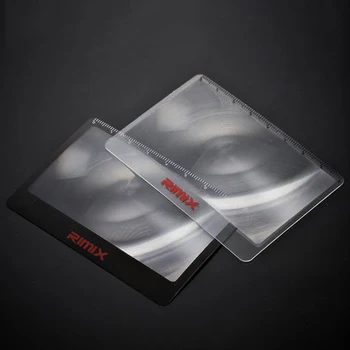 RIMIX 4 Pcs Portáteis Cartão de Lupa Ultra-fina com HD de Leitura Espelho Com o Bolso de Régua de PVC, lente de aumento Para interior e exterior