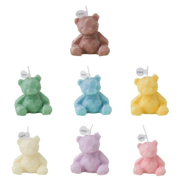 Mini Urso de velas de Cera Perfumada Vela Bonito Aromaterapia Ornamento Presente para o Home Office do Chuveiro de Bebê Festa de Casamento Decoração R7UA