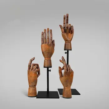 DHM102-S Desenho de Esboço Manequim Modelo de Decoração de Casa de Artista Modelos de Grão de Madeira Manequim Manequim Mãos Para a Exibição de Jóias