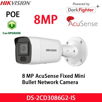 Hikvision de 8MP 4K POE Câmara DS-2CD3086G2-É IR DarkFighter AcuSense Fixa Mini Bala Câmera de Rede Versão Original em inglês
