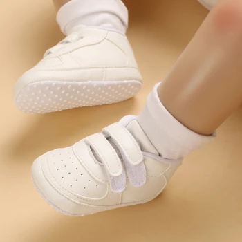 Branco Infantil Primavera Sapato Recém-nascido de Meninos e Meninas de Lazer Batismo antiderrapante Pé de Sapato Macio, com solado de Tênis Prewalker