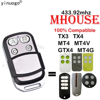 100% Para Myhouse Mhouse TX3 TX4 GTX4 MOOVO MT4 MT4V MT4G Porta de Garagem com Controle Remoto de Portão Abridor de 433.92 MHz