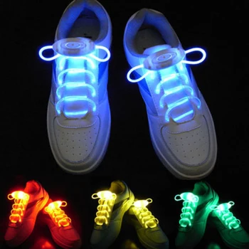 LED Esporte Cordões de sapatos de Luz do Flash para Cima da Vara do Fulgor de Alça de Cadarço Parte do Clube da Chegada Nova Promoção Cadarço com Fivela Exterior Ferramenta