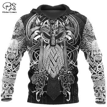 Vikings - Odin Tatoo Impressos em 3D Mens Casaco Animal Streetwear Outono de Moletom com Capuz Unissex Casual Jaqueta de Fatos DK041