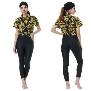Estranho Cosplay Coisas Traje Onze T-Shirt de Impressão Amarelo Tops sem Meninas de Calças de Halloween, Carnaval Fantasia de Mulheres de roupas