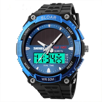 Solar Powere Mens Watch 2018 Quartzo Impermeável Relógios De Pulso Para Homens De Meninos De Moda De Esportes Militares Relógios Relógio Masculino Reloj