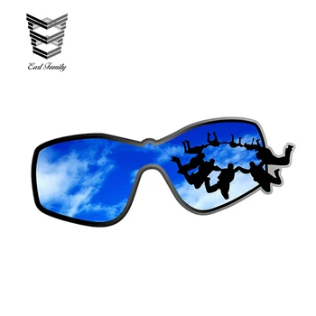 EARLFAMILY 13cm x 5,4 cm de Pára-quedismo Azul do Céu Decal Adesivo de pára-Quedas Plano de Vôo Máscara de Carro da Janela da Porta de Carro de choque Estilo