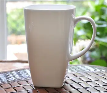 700 ML, branco liso porcelana de ossos grandes canecas de chá, praça da xícara de porcelana de alterações de água, tasse um café cerâmica xícara de café, copo de café
