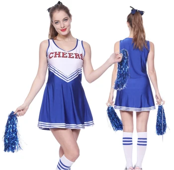 Senhoras Meninas De Alta Escola, Jogos De Desporto Cheerleader Vestido De Uniforme Ânimo Fantasia De Menina