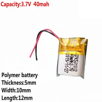 Bateria nova, Bom Qulity 3,7 V 40mah bateria de lítio do polímero 501012 é adequado para I7 bluetooth fone de ouvido MP3 MP4