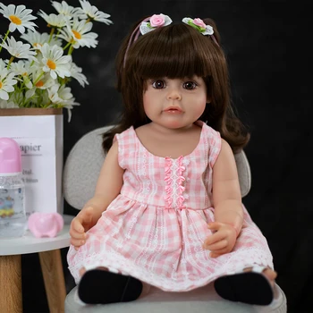 55CM de Silicone Reborn Baby Doll Pintura Comum Brinquedos Real Toque Realista Terminado Suesue Recém-nascido brincar com bonecas e Brinquedos de Crianças de Presente de Aniversário