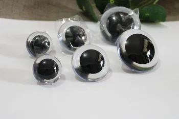 1pair/lote 30/40mm/50mm tamanho grande forma redonda de plástico transparente de segurança do brinquedo olhos com branco rígido máquina de lavar