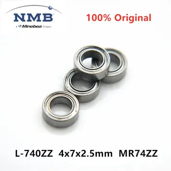 50pcs original NMB Minebea L-740ZZ 4x7x2.5mm MR74ZZ ABEC-5 de alta velocidade em miniatura de esferas profundos do sulco rolamento MR74 MR74Z 4*7*2.5 mm