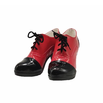 Anime Black Butler Contra-Luz Sutcliff Cosplay Sapatos De Vermelho E Preto Tornozelo Botas De Salto Alto Adultos Carnaval Halloween Cosplay Botas