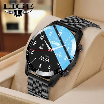 LIGE 2021 Nova Moda Smartwatch Bluetooth Chamar de Esporte Relógio masculino Monitoramento da frequência Cardíaca de Controle de Música de Luxo Inteligente relógios Para Homens