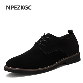 NPEZKGC Couro Casual Sapatos para Homens Oxfords Nova Chegada de Alta Moda de Qualidade de Vaca Couro da Camurça de Apartamentos de Luxo de Marca Mocassins
