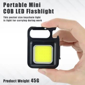 Multifuncional Mini-Brilho da ESPIGA Luz do Keychain do Carregamento USB Lâmpadas de Emergência Magnéticos Fortes Trabalhos de Reparação de Acampamento ao ar livre Luz
