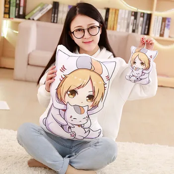 Japonês De Anime Natsume Yuujinchou Impressão De Pelúcia Almofadas Brinquedos Nyanko Sensei Gato Professor Q Versão Almofada De Sacos De Chaveiro Pingentes