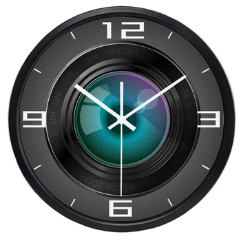 Lente da câmera Impresso Acrílico Relógio de Parede a Fotografia de Zoom Fotografia a Cores ISO Exposição Personalizado Moderno Relógio de Parede Cinegrafista Presente