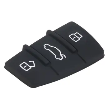 3 Botão de Substituição do teclado de Borracha, Chave Remota Shell Fob Para o Audi A1 S1 A3 A4 A5 A6 A8 Q5 Q7 TT RS