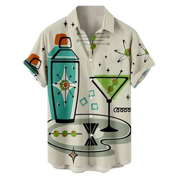 2022 Verão Havaiano Camisa dos Homens Casual 3d Impresso Shirts para os Homens/mulheres de grandes dimensões Homens T-Shirt dos Homens de Roupas Vintage Camisa