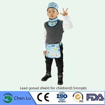 Genuíno crianças gonadal de proteção radiológica de 0,5 mmpb metade avental de chumbo de raio-x raio gama proteção quadrado/triângulo cachecol
