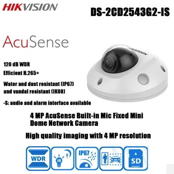 Hikvision 4MP DS-2CD2543G2-É POE IR30M H. 265 de Áudio de e/S AcuSense Fixa Mini Dome de Câmera de Rede Original em inglês