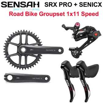 SENSAH SRX PRO 1x11 Velocidade de 11 de Bicicleta de Estrada de Transmissão de IST R/L Shifter + dropouts + GR3 Pedaleira Cascalho-Bicicletas de Ciclo-Cross