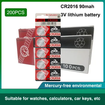 200pcs de marca original Para Eaxell cr2016 BR2016 DL2016 LM2016 KCR2016 ECR2016 3v botão de célula tipo moeda de baterias de lítio para o relógio