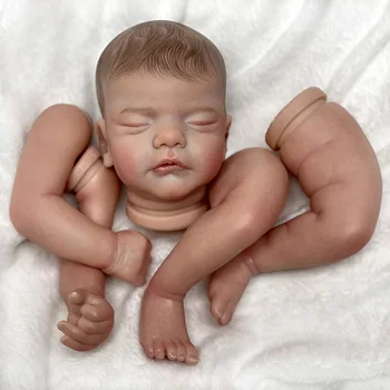De 18 Polegadas Pintadas de Bebe Reborn Kits de Cabelo Pintado Realistas Assembleia Renascer Boneca Accessiroes Incluem a Sobrancelha e Cílios de Boneca Brinquedos