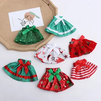 Christmas Elf Boneca de Vestido Vermelho Brinquedos Acessórios Arco da Saia Vestido de Roupas Para Crianças, Presentes de Natal Elfos Roupas