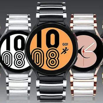 20mm de Cerâmica, alça para Samsung Galaxy watch 4/5/5 Pro 45mm 40mm 44mm de relógios de Luxo, acessórios para o Galaxy Watch 4 Clássico 42/46mm