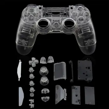 Claro Transparente Carcaça Completa Gamepad Shell Caso Botões da Tampa do Kit de Substituição de Sony Playstation 4 PS4 V1 JDM-001 JDM-011