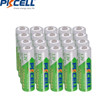 20PCS PKCELL 1,2 v aa bateria de 2200mah Recarregável bateria AA NIMH recarregáveis batteria para a câmera brinquedos