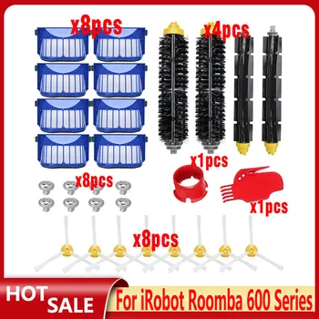 Compatível Para iRobot Roomba Série 600 de Cerdas e Flexível Batedor Pincel 3-Armados Escova Vac Filtros, kit de peças de reposição limpo