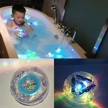 Crianças Bola do Banho, Banheira Lâmpada Flutuante Banheira Impermeável Colorido Piscando LED Lâmpada de Brinquedo Noite Anel de Luz de Brinquedo das Crianças
