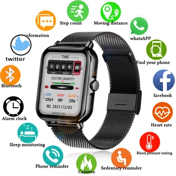 2022 Novo Bluetooth Atender uma Chamada Smart Watch, Homens Cheios de Toque de Discagem de Chamada de Fitness Tracker IP67 Impermeável Smartwatch homens mulheres +Caixa