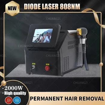 2023 Portátil 2000W do laser do diodo 808nm 755 808 comprimento de onda de 1064nm do ponto de congelamento, indolor a remoção permanente do cabelo