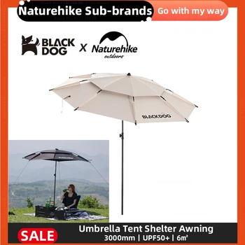 Naturehike-Blackdog 220x220cm Guarda-chuva ao ar livre Tela de Tenda, Toldo Ultraleve Acampamento Piquenique à prova de chuva Protetor solar Dossel Abrigo