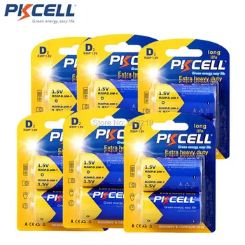 12Pieces 6Card PKCELL LongLife Bateria - baterias não recarregáveis (Zinco-Carbono, D R20 R20P UM1 AM1 de uso único Batteria de 1,5 V
