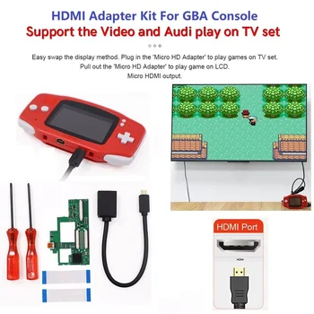 32 Pinos GBA Adaptador HDMI HDTV, Conversor PCB kit Para a versão de 32 Pinos Gameboy Advance GBA Console