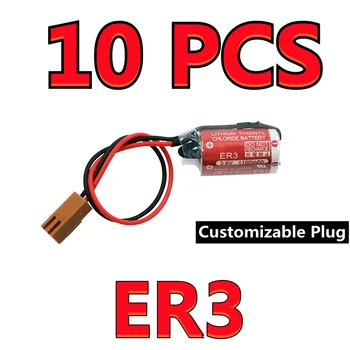10PCS Original ER3 3,6 V 1100MAH Chifres PLC Lítio Thionyl Cloreto de Bateria Com FANAC Conector (Personalizáveis)