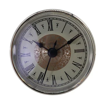 Relógio clássico de Artesanato Movimento de Quartzo 70mm Mostrador Preto Numerais Romanos Movimento da Pastilha Com Cor de Prata Guarnição